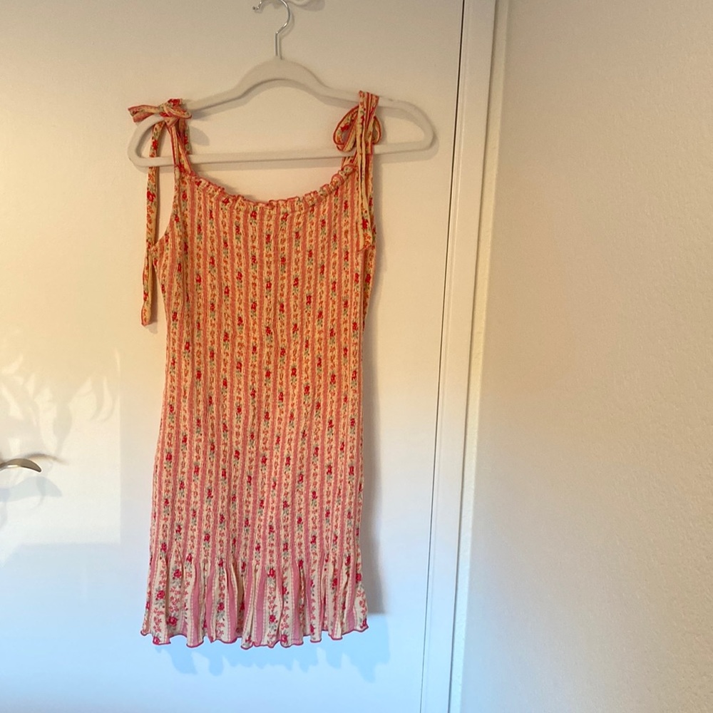 Floral smocked mini dress